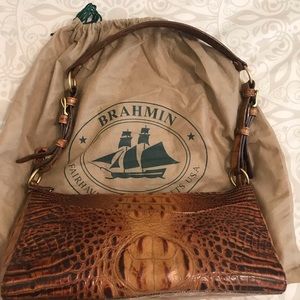 Lovely Brahmin Purse with a wide shoulder strap.